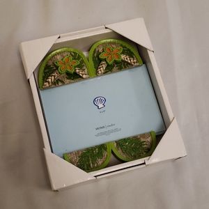 Home Studio Tropical Photo Picture Frame Beach Flip Flop 4X6 Green Orange NWT